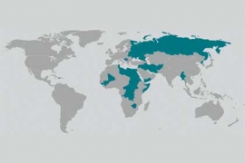 Une carte des pays sanctionnés par l’Europe